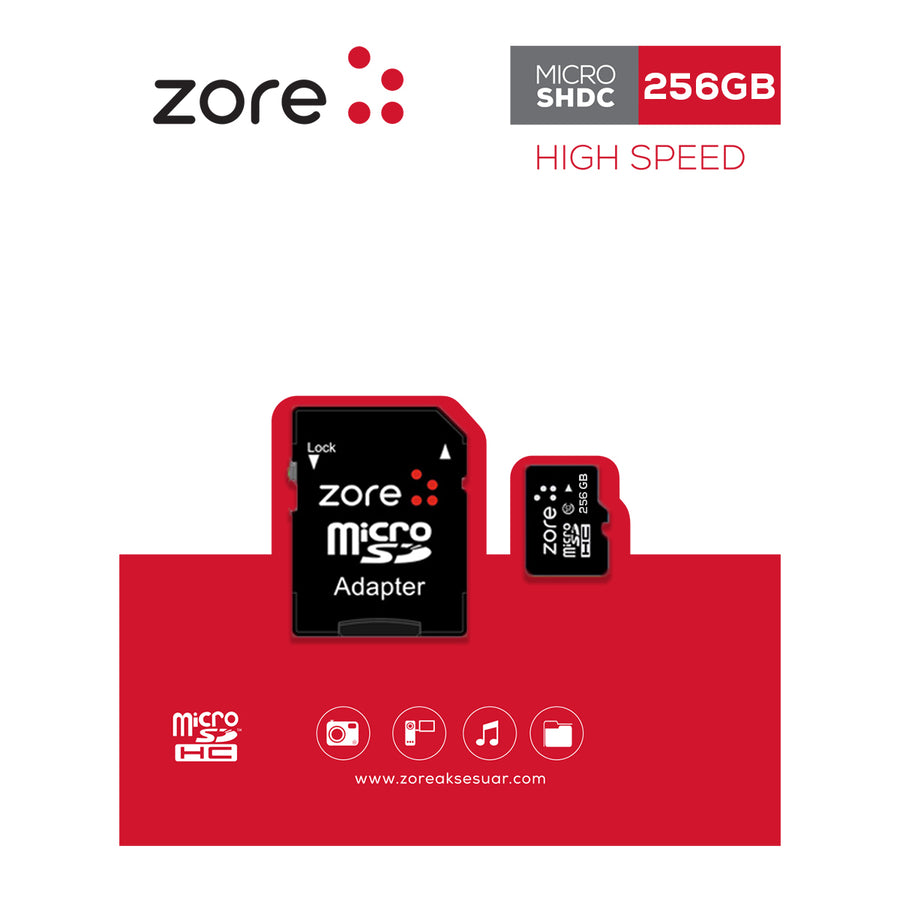 Zore Micro SD Hafıza Kartı 256GB - Siyah
