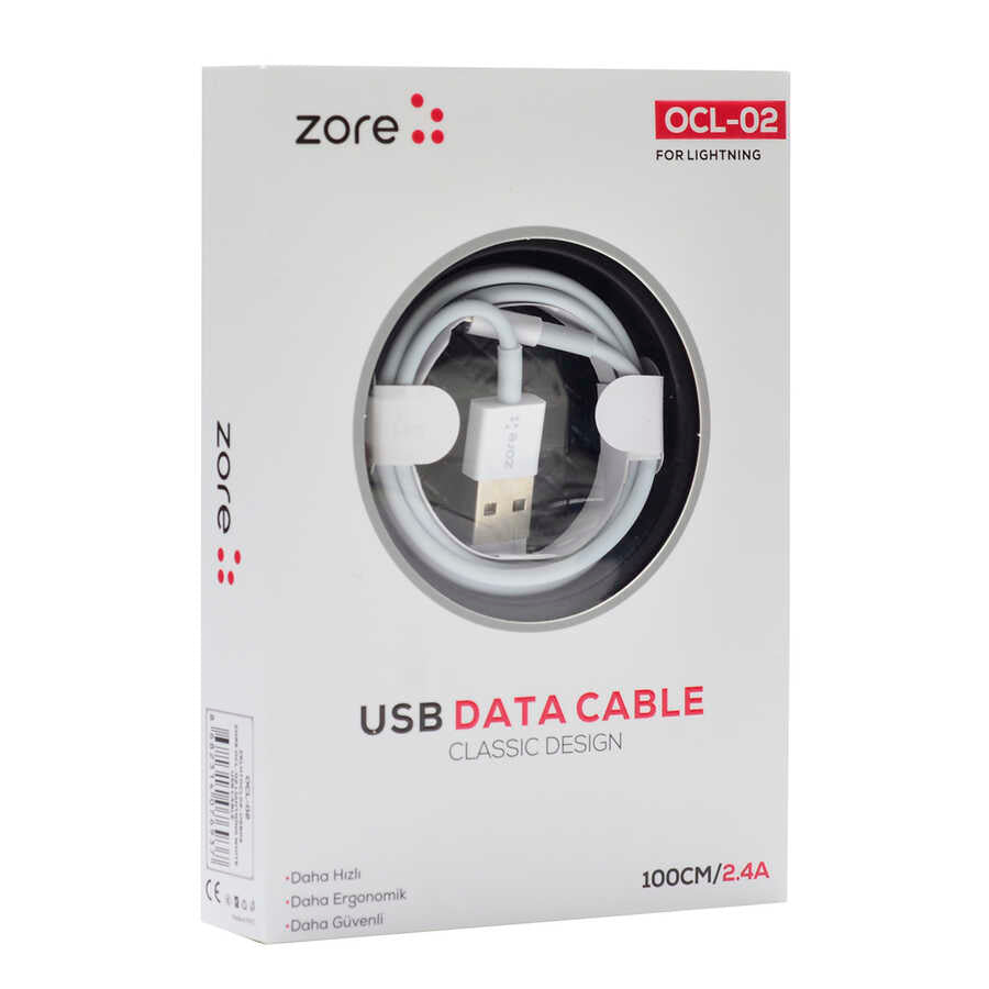 Zore OCL-02 Lightning Usb Kablo - Beyaz