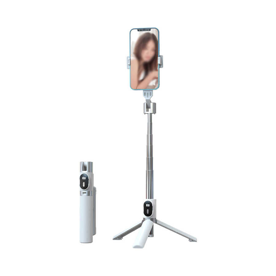 Zore P60 Plus Çok Fonksiyonlu Selfie Çubuğu - Beyaz