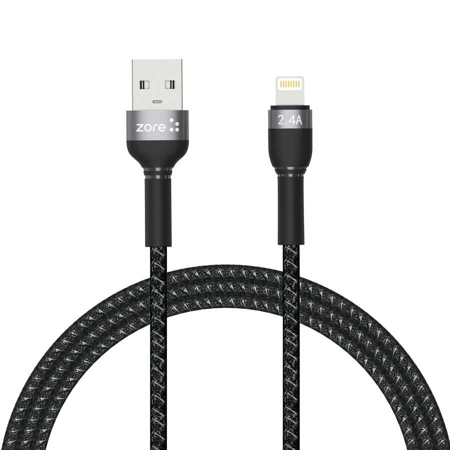 Zore Shira Serisi Lightning USB Kablo 1m - Siyah