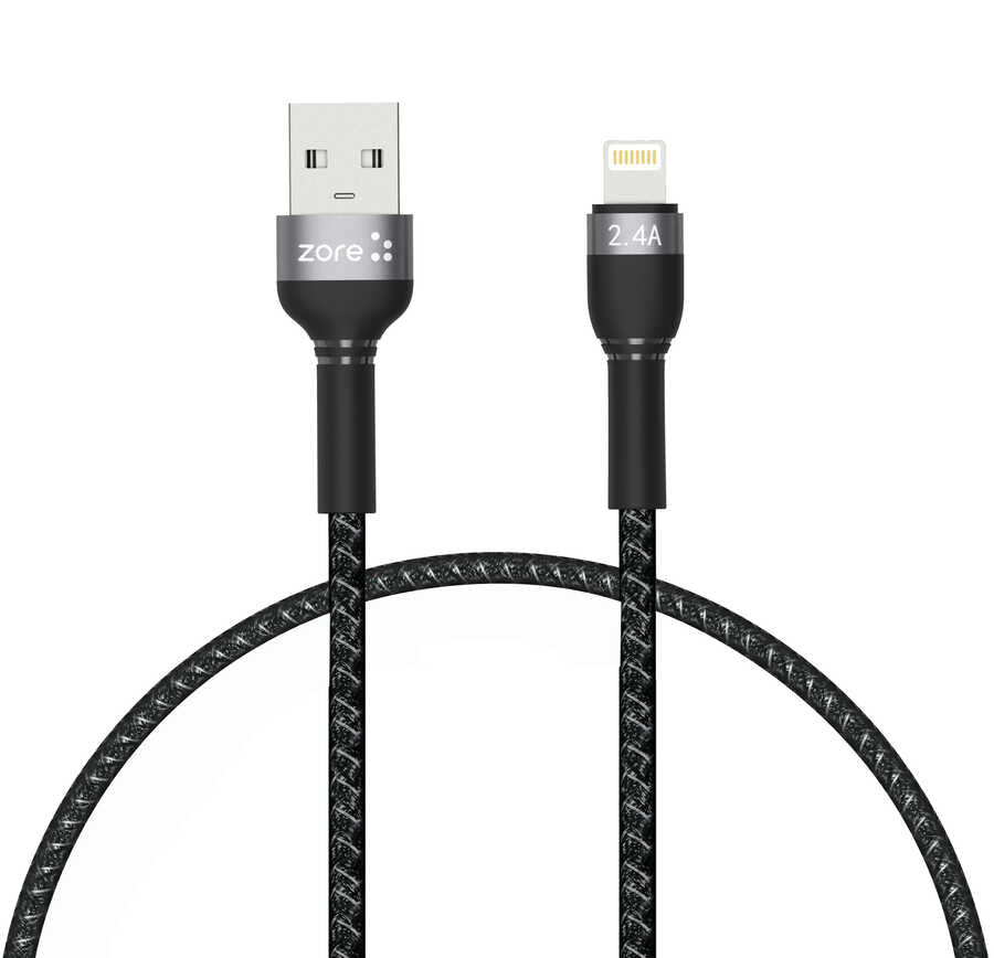 Zore Shira Serisi Lightning USB Kablo 30cm - Siyah