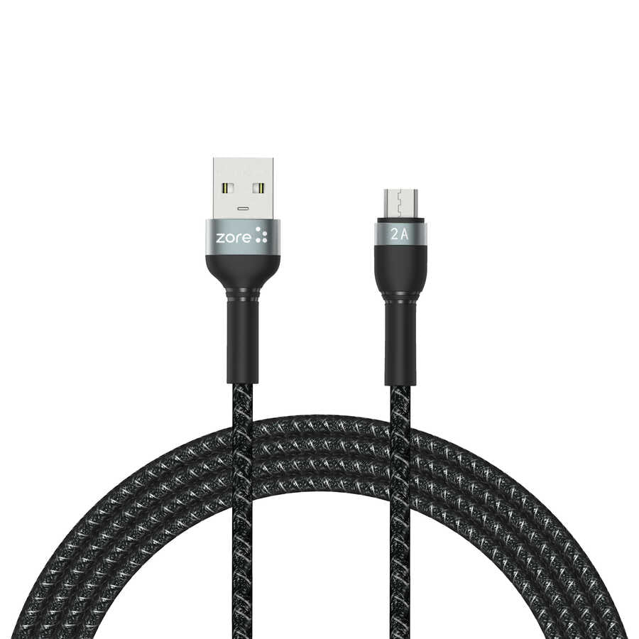 Zore Shira Serisi Micro USB Kablo 2m - Siyah
