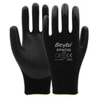 PFN110 10 Beden Siyah Polyester Örgü Üzeri ½ Köpük Nitril Kaplı Eldiven 12li Paket En388 (3131X)