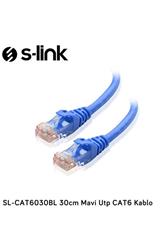 S-link SL-CAT6030BL 30cm Mavi Utp CAT6 Kablo