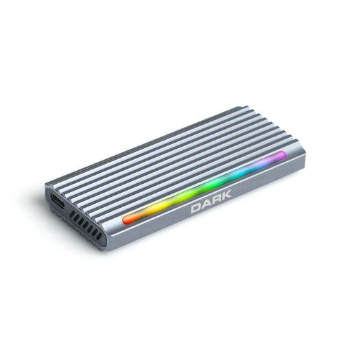 Dark DK-AC-DSEM5 USB 3.2 Gen2 Type C - M.2 NVMe &amp; NGFF SATA SSD RGB LEDLİ Disk Kutusu