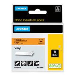 Dymo 18435 RhinoPro Renkli Vinil Şerit 12mmx5,5m Turuncu-Siyah
