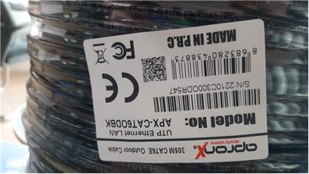 Apronx Cat6 23AWG 305Mt Outdoor 0,57mm Siyah Utp Kablo