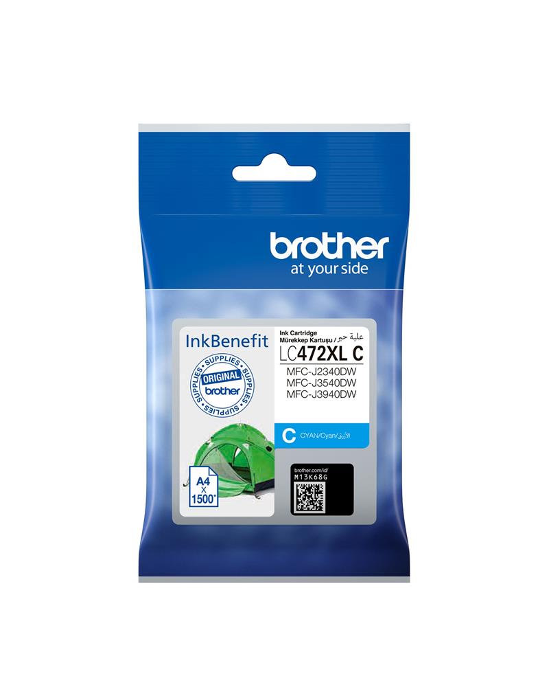 Brother LC472XLC Cyan Mavi Sayfa Kartuş MFC-J2340-J3540-J3940 1.500 Sayfa