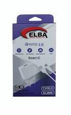 Elba ELB06-USB-25WTypc  Beyaz Usb 25W Şarj Kafa+1Mt Usb Type-c Kablo QC4.0 (Akım Koruma-Hızlı Şarj)