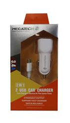 Megatech T05 2Usb 3.4A Beyaz Araç Çakmaklık Şarj Cihazı