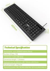 Acer OAK-0A0  Siyah Kablolu Sessiz Tuşlu  Klavye (Caps Lock) (Kablo Uzunluğu 1.50Cm) Caps Lock