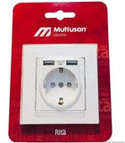 Mutlusan 2 Usb"li Topraklı Beyaz Blisterli Priz (2220 619 0201)