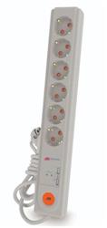 Mutlusan 6lı Anahtarlı Topraklı Grup Priz 2 Usb (Ç.K.)(3X1.5 1.5 Mt) (001 175 670002 15 00)