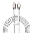 Baseus Glimmer Series Beyaz CADH000802 2Mt 100W PD Type-C To Type-C Şarj Kablosu Örgülü