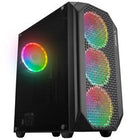 Rampage ZUKO 600W 80+ BRONZE Siyah 4-14cm Rainbow Temperli Camlı ATX Mid-T Gaming Oyuncu Kasası