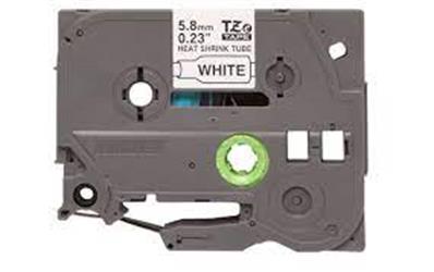 Brother P-Touch HSE-231 12 mm Beyaz Üzerıne Sıyah  Isı ile Daralan Laminasyonlu Etiket