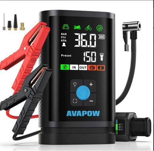 Avapow JP3 16000mAh 3000A &amp; Lastik Şişirme Pompalı Jump Starter Taşınabilir Akü Takviye Kiti