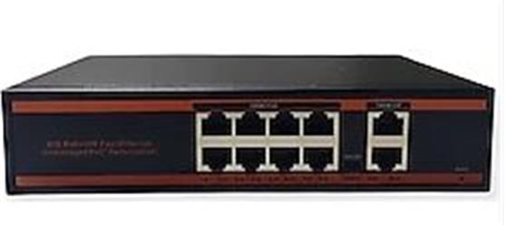 Nova HIF0820GBL-C 8 Port Poe+ 10-100 Mbps 2 Port 10-100-1000 Mbps Uplink Switch