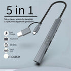 Inca IUTP-06TX 5in1 USB 3.0 + 2xUSB 2.0+Type-C+PD 100W USB+Type-C Çoklayıcı 3.0 ile 5 Gbps