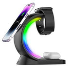 S-link SL-CW20 Telefon, Saat, Kulaklık Uyumlu 15W Siyah RGB Kablosuz Şarj Cihazı