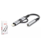 Hadron Gj-026 Type-C + Lightning To 3.5Mm F Kablo Siyah