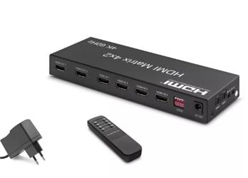 Hadron Hdx1334 Hdmi Switch &amp; Splitter 4-In 2-Out Matrix Siyah 4K HDMI Girişi: 4 HDMI Çıkışı: 2