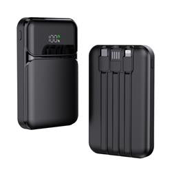 SnapMax SNP-3006 10.000 mah Hızlı Şarj LED Göstergeli 3in1 Dahili Kablolu Powerbank