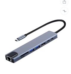 FRISBY FA-7682C Type-c - 8in1  RJ45+TF-SD+HDMI+USB+PD