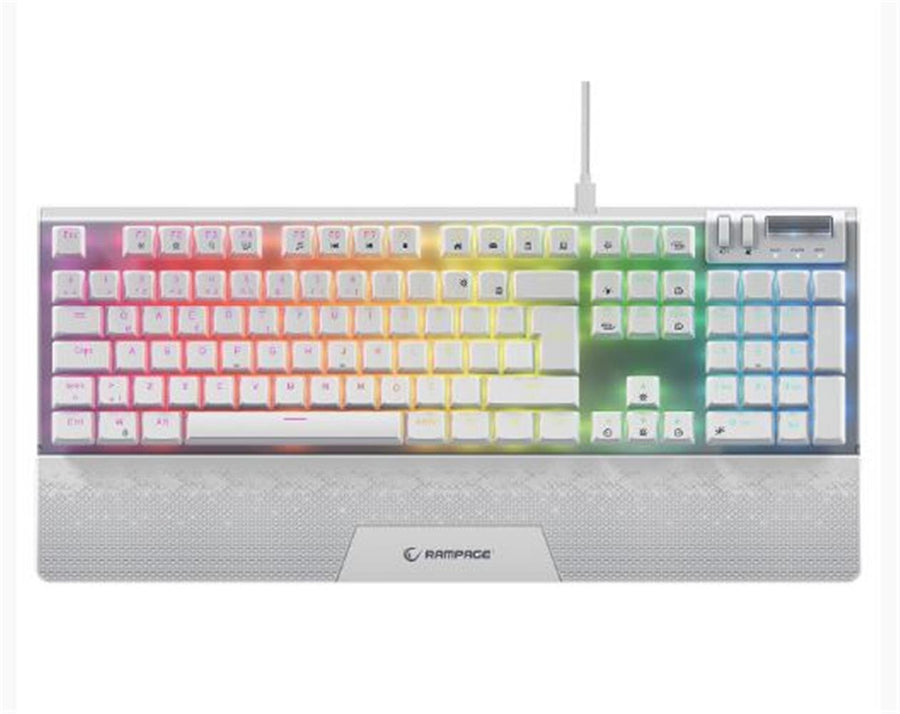 Rampage Carbon Beyaz RGB Q Gaming Oyuncu Klavye Bilek Destekli Red Switch