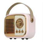 Mikado MD-24BT Echoes 3W 800mAh Pembe Usb+TF Kart+Bluetooth Destekli Klasik Retro Müzik Kutusu