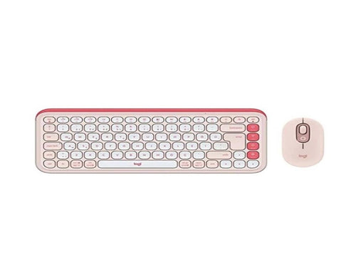 Logitech Pop Icon Combo 920-013077 Pembe Kablosuz Klavye Mouse Seti