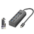Hadron HDX7057 İetop Type-C Hub 5Gbps 3x Type-C 3.2 + 4x Usb-A 3.2 7 Port Anahtarlı Çoklayıcı Siyah