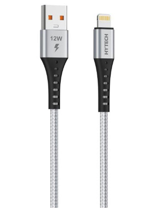 Hytech HY-X331 1m 2.4A Lightning Silver Gri Data + Şarj Kablosu