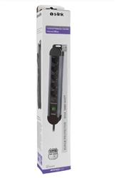 S-link SPGKS05 1.5m 3G1.5mm2 900 Joule 5Li Akım Kor. Gri Priz Çoklayıcı