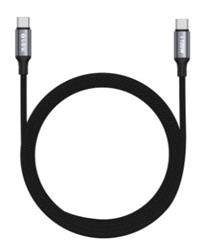 S-link Armor CC-0100 100W 1.2m Type-C to Type-C PD Örgülü Metal Başlıklı Siyah Hızlı Şarj Kablosu