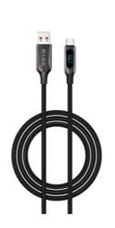 S-link Armor LED UC-066 66W 1m USB to Type-C PD Örgülü LED Başlıklı Siyah Hızlı Şarj Kablosu
