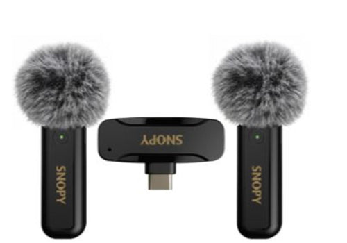 Snopy SN-MW80 Siyah 2 Mikrofonlu Kablosuz Type-c Yaka Mikrofonu