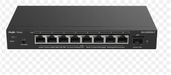 Ruijie-Reyee RG-EG209MG-P 9Port 10-100-1000Mbps Yönetilebilir Switch 1 x10G SFP 8 Port Poe+130W