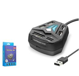 HADRON A068B USB Combo Hub Kart Okuyucu 8 Port Siyah