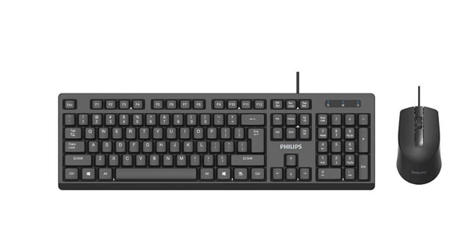 Philips SPT6234B Kablolu Türkçe Q Klavye&amp;Mouse Set Siyah