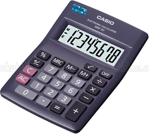 Casio MW-5V-BK 8 Hane Siyah Masa Üstü Hesap Makinesi