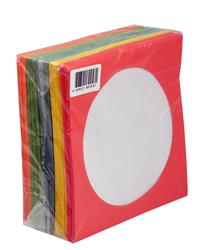 CD&amp;DVD Zarfı Renkli 80gr 100 lü Paket Pencereli (Kırmızı,Sarı,Yeşil,Mavi,Turuncu)