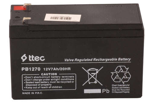 Ttec 12V 7AH-20HR Base Bakımsız Kuru Akü Alarm-Siren için Ups Uygun Değil 1,75 Kg