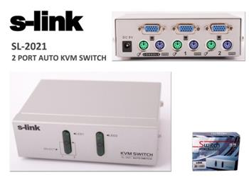 S-link SL-2021 2pc-1mn vga+ps-2 Manuel Kablolu Kvm Switch