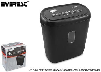 Everest JP-736C 21L Kağıt Kesme Makinesi 360-220-396mm Cross Cut Paper Shredder