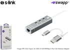 S-link Swapp SW-U222 Type-c Usb 2.0 10-100mbps 3 Port Usb Ethernet Adaptör