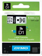 DYMO S0720780 D1 Yedek Şerit, 6 mm x 7 mt, Beyaz- Siyah (43613)