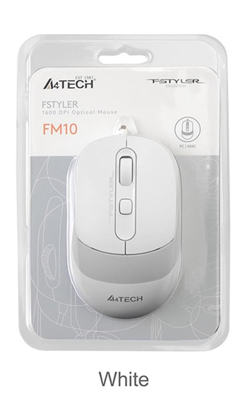 A4 Tech Fm10 Usb Fstyler Beyaz Optik 1600 Dpı Mouse