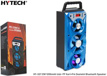 Hytech HY-S21 12W 1200mAh Karışık Usb +TF Kart+Fm Destekli Bluetooth Speaker