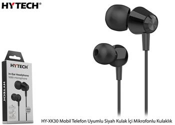 Hytech HY-XK30 Mobil Telefon Uyumlu Siyah Kulak İçi Mikrofonlu Kulaklık